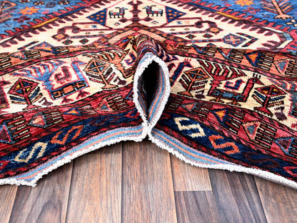 Blue 9'5" x 12'1" Kazak Hand knotted Wool Rug - Sku: O0547