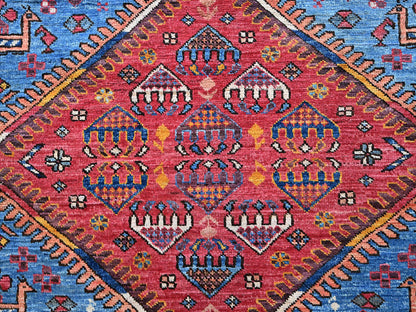 Blue 9'5" x 12'1" Kazak Hand knotted Wool Rug - Sku: O0547