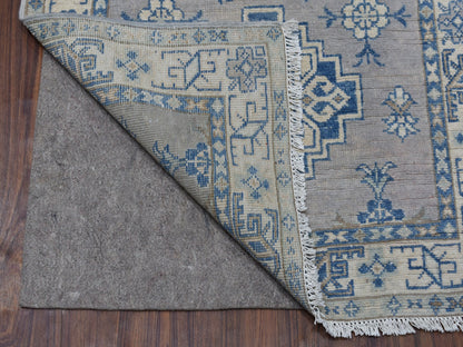 Grey 2'6" x 9'7" Tribal Hand knotted Wool Rug - Sku: O054855