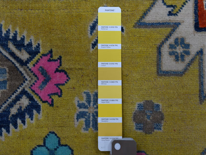 Yellow 4'10" x 6'6" Tribal Hand knotted Wool Rug - Sku: O054936