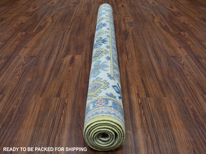 Yellow 4'10" x 6'6" Tribal Hand knotted Wool Rug - Sku: O054936