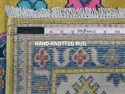 Yellow 4'10" x 6'6" Tribal Hand knotted Wool Rug - Sku: O054936