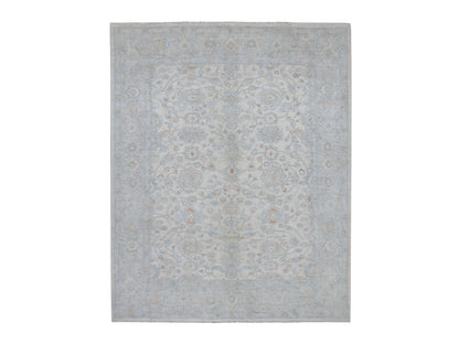 Ivory 8'0" x 9'9" Oushak And Peshawar Hand knotted Wool Rug - Sku: O054953