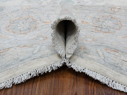 Ivory 8'0" x 9'9" Oushak And Peshawar Hand knotted Wool Rug - Sku: O054953