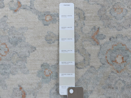 Ivory 8'0" x 9'9" Oushak And Peshawar Hand knotted Wool Rug - Sku: O054953