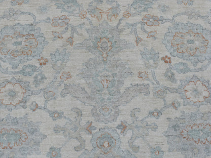 Ivory 8'0" x 9'9" Oushak And Peshawar Hand knotted Wool Rug - Sku: O054953
