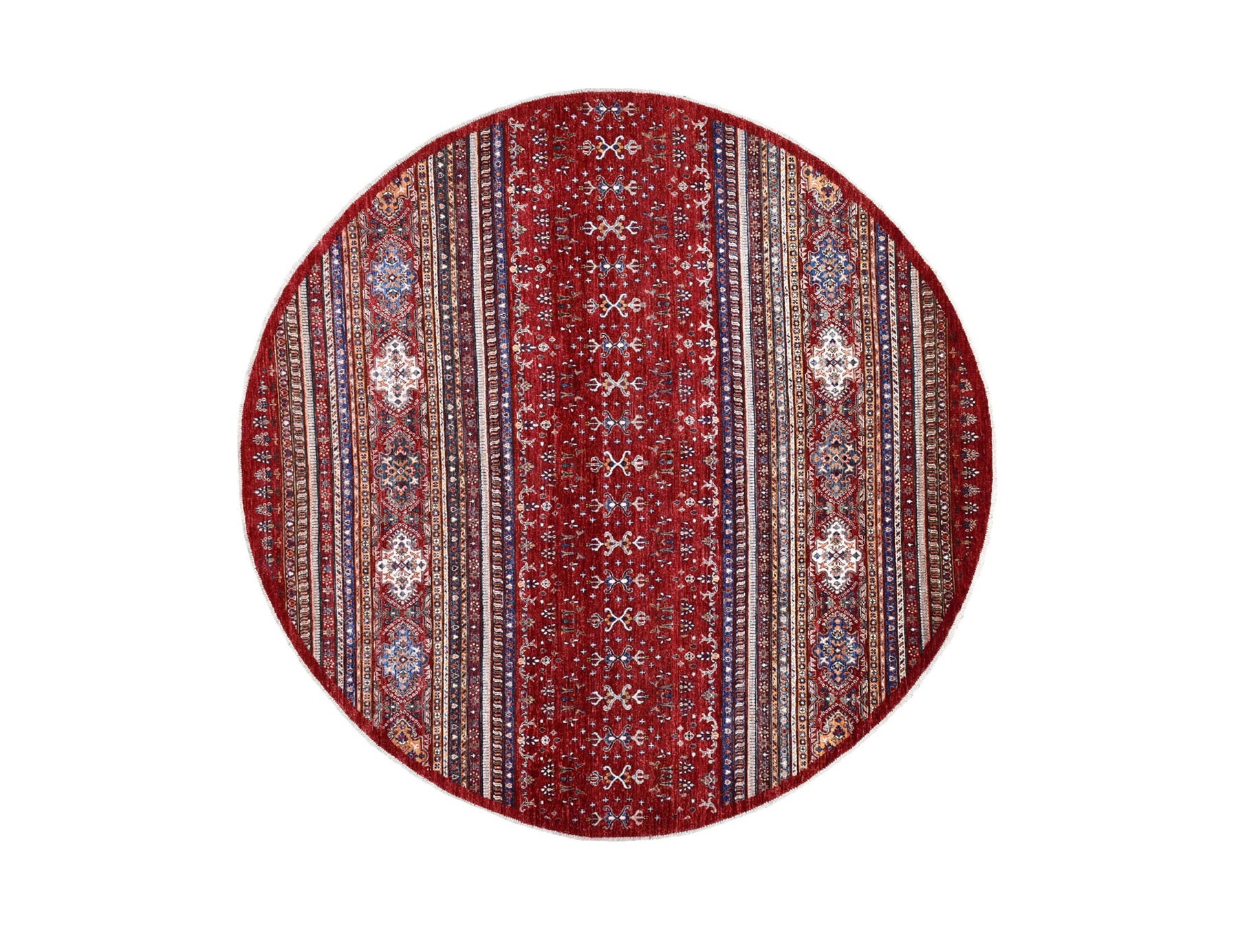 Kazak Kazak hand-knotted wool rug in Red, 9'7" x 9'7" — SKU O054958