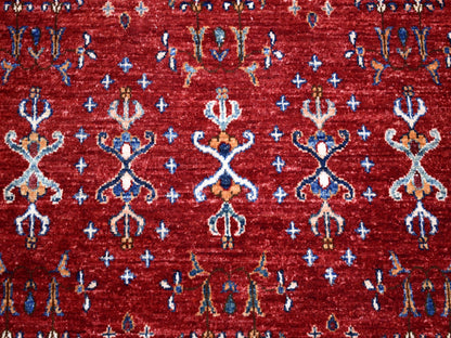 Kazak Kazak hand-knotted wool rug in Red, 9'7" x 9'7" — SKU O054958 (view 9)