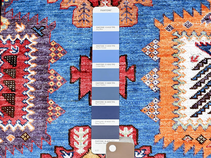 Blue 8'2" x 9'9" Kazak Hand knotted Wool Rug - Sku: O0549