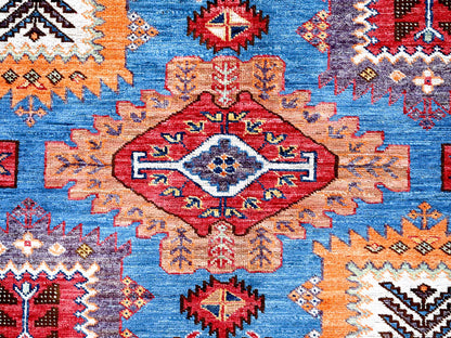 Blue 8'2" x 9'9" Kazak Hand knotted Wool Rug - Sku: O0549