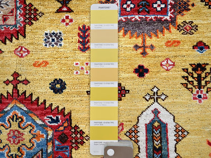 Yellow 8'3" x 9'8" Tribal Hand knotted Wool Rug - Sku: O0551