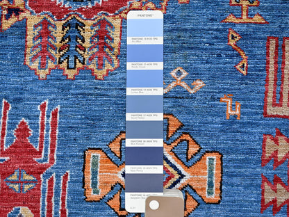 Blue 8'1" x 9'10" Kazak Hand knotted Wool Rug - Sku: O0552