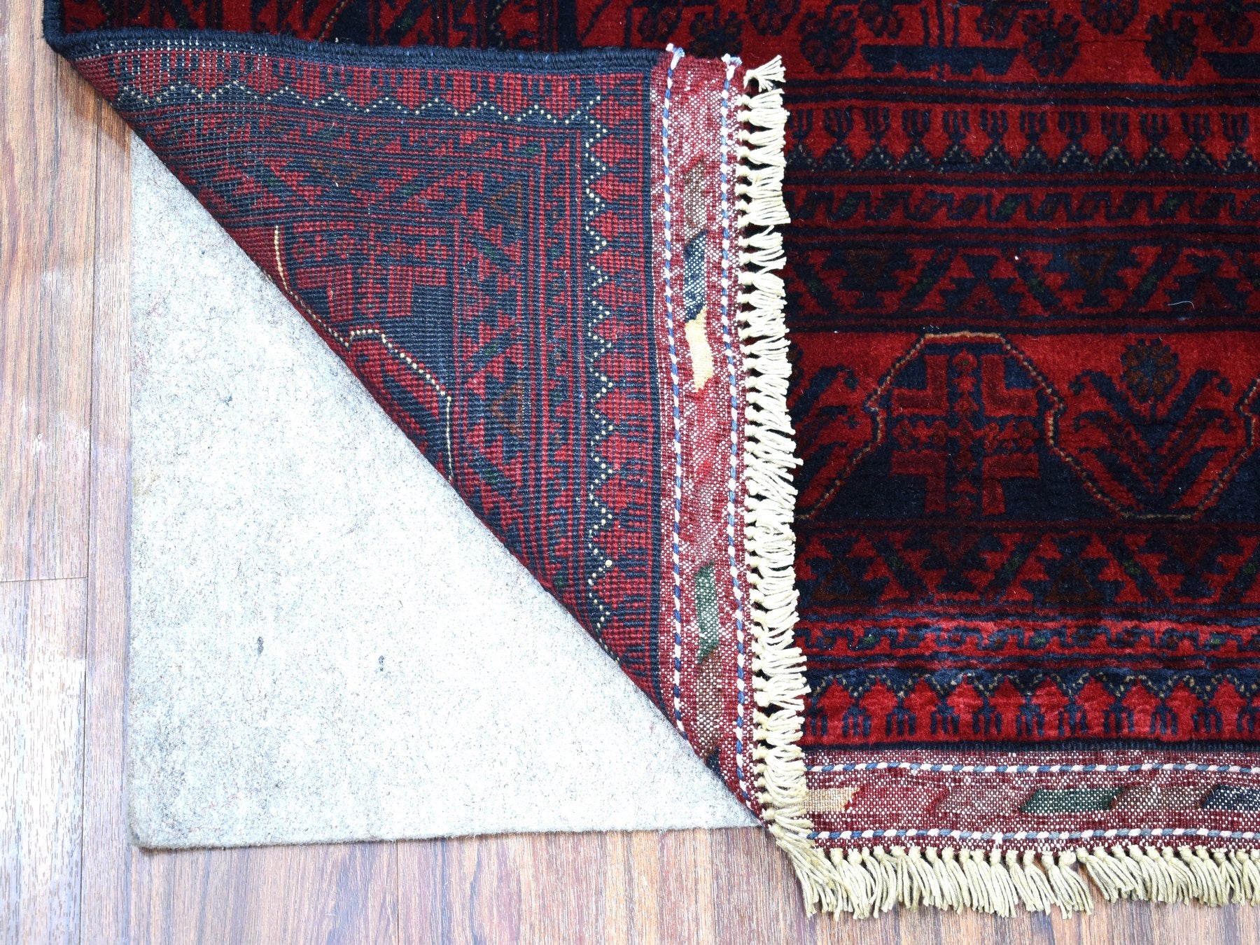 Tribal & Geometric hand-knotted wool rug in Red, 3'3" x 5' — SKU O055365 (view 2)