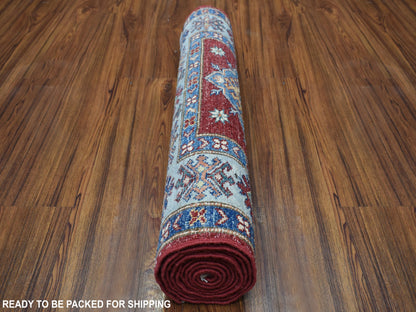 Red 2'7" x 8'6" Tribal Hand knotted Wool Rug - Sku: O055536