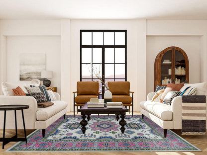 Pink 8'10" x 11'6" Tribal Hand knotted Wool Rug - Sku: O055538