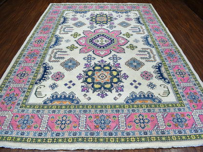 Pink 8'10" x 11'6" Tribal Hand knotted Wool Rug - Sku: O055538