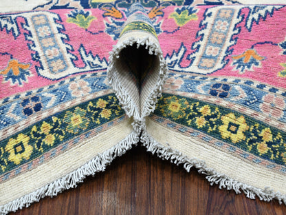 Pink 8'10" x 11'6" Tribal Hand knotted Wool Rug - Sku: O055538