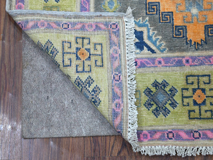 Grey 3'2" x 4'9" Tribal Hand knotted Wool Rug - Sku: O055545