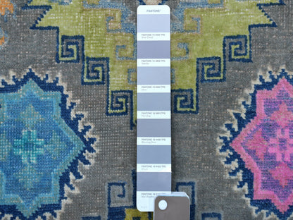 Grey 3'2" x 4'9" Tribal Hand knotted Wool Rug - Sku: O055545