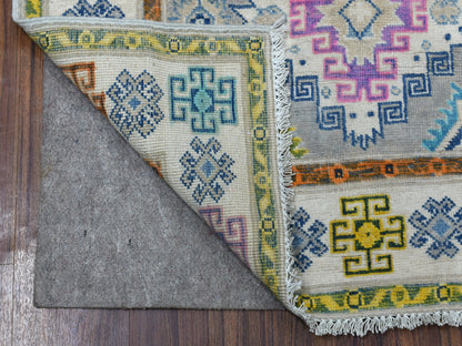Grey 3'1" x 4'10" Tribal Hand knotted Wool Rug - Sku: O055550