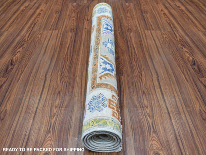 Grey 3'1" x 4'10" Tribal Hand knotted Wool Rug - Sku: O055550