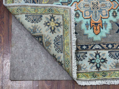 Grey 3'3" x 5'0" Tribal Hand knotted Wool Rug - Sku: O055555