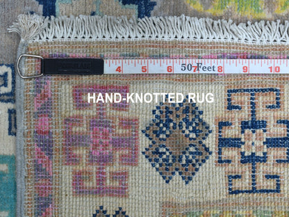 Grey 2'7" x 7'10" Tribal Hand knotted Wool Rug - Sku: O055574