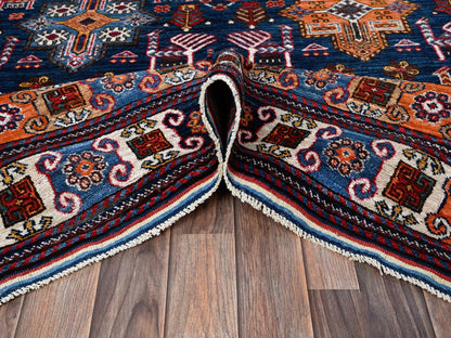 Blue 8'4" x 9'6" Kazak Hand knotted Wool Rug - Sku: O0555
