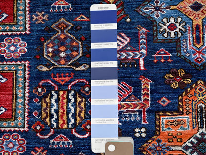 Blue 8'4" x 9'6" Kazak Hand knotted Wool Rug - Sku: O0555