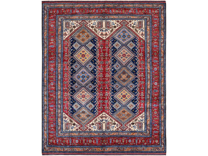 Red 8'3" x 9'11" Tribal Hand knotted Wool Rug - Sku: O0556