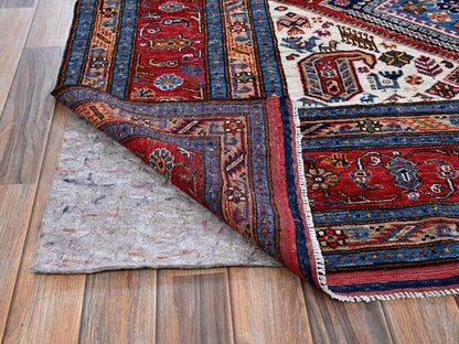 Ersari Kazak hand-knotted wool rug in Red, 8'3" x 9'11" — SKU O0556 (view 4)
