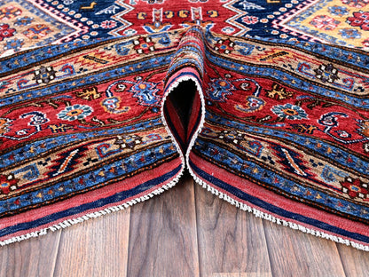 Ersari Kazak hand-knotted wool rug in Red, 8'3" x 9'11" — SKU O0556 (view 5)
