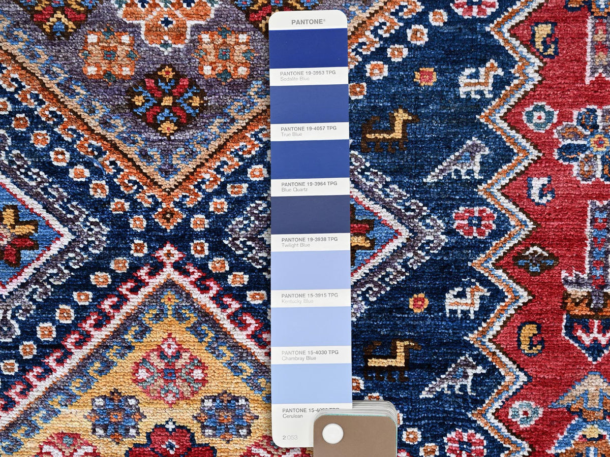 Ersari Kazak hand-knotted wool rug in Red, 8'3" x 9'11" — SKU O0556 (view 7)
