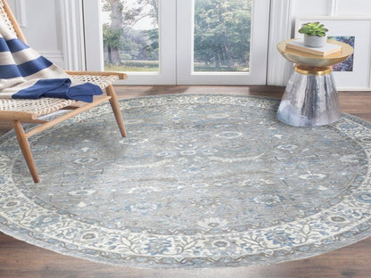 Mahal Oushak hand-knotted wool rug in Gray & Ivory, 12' x 12' — SKU O055710 (view 2)