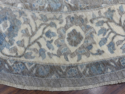 Grey 12'0" x 12'0" Oushak And Peshawar Hand knotted Wool Rug - Sku: O055710