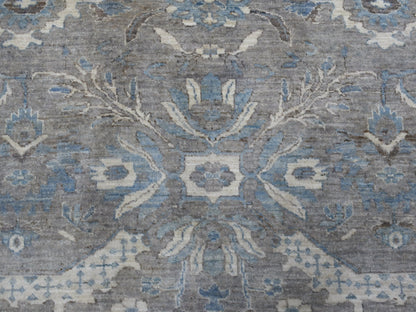 Grey 12'0" x 12'0" Oushak And Peshawar Hand knotted Wool Rug - Sku: O055710