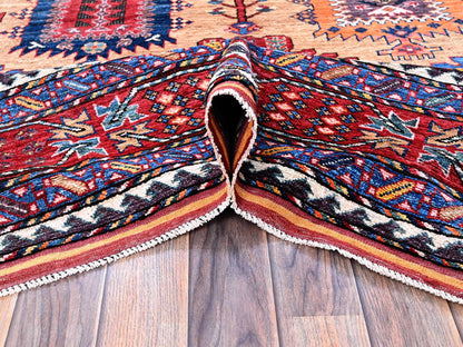 Beige 8'3" x 9'9" Kazak Hand knotted Wool Rug - Sku: O0557