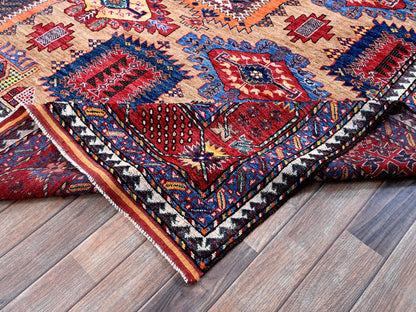 Beige 8'3" x 9'9" Kazak Hand knotted Wool Rug - Sku: O0557