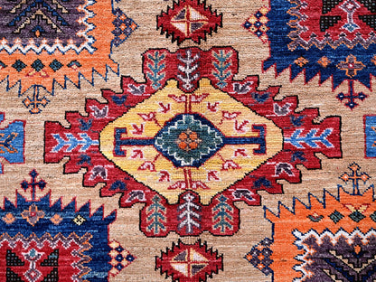 Beige 8'3" x 9'9" Kazak Hand knotted Wool Rug - Sku: O0557
