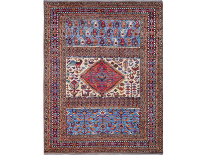 Ivory 8'6" x 10'8" Kazak Hand knotted Wool Rug - Sku: O0559