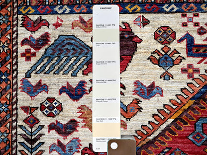 Ivory 8'6" x 10'8" Kazak Hand knotted Wool Rug - Sku: O0559