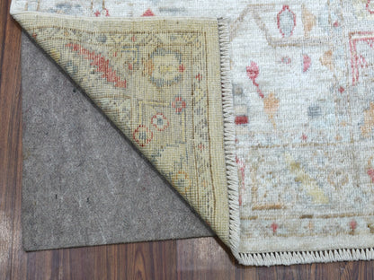 Grey 2'9" x 16'0" Oushak And Peshawar Hand knotted Wool Rug - Sku: O056089