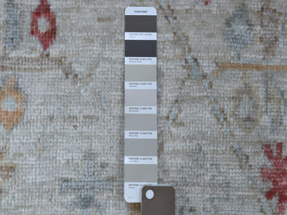 Grey 2'9" x 16'0" Oushak And Peshawar Hand knotted Wool Rug - Sku: O056089