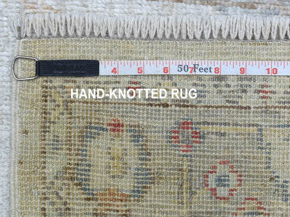 Grey 2'9" x 16'0" Oushak And Peshawar Hand knotted Wool Rug - Sku: O056089