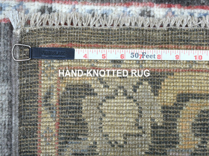 Black 2'9" x 9'9" Oushak And Peshawar Hand knotted Wool Rug - Sku: O056225