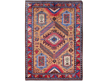 Brown 6'1" x 8'4" Kazak Hand knotted Wool Rug - Sku: O0562