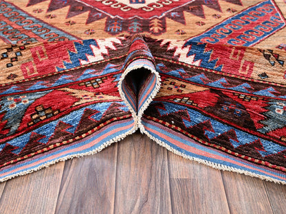 Brown 6'1" x 8'4" Kazak Hand knotted Wool Rug - Sku: O0562