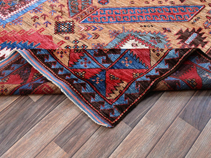 Brown 6'1" x 8'4" Kazak Hand knotted Wool Rug - Sku: O0562