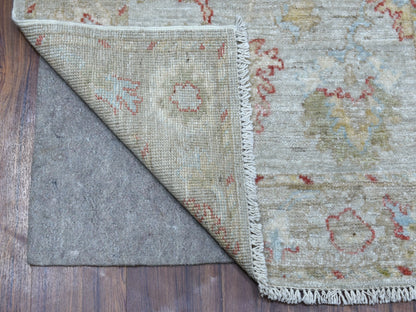 Grey 2'10" x 11'8" Oushak And Peshawar Hand knotted Wool Rug - Sku: O056346