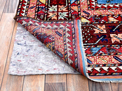 Ersari Kazak hand-knotted wool rug in Blue & Brown, 10'1" x 13'4" — SKU O0563 (view 4)
